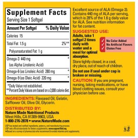 Nature Made Triple Omega 3 6 9 Supplements, Flaxseed, Safflower & Olive Oils, Fish Free Omega 3 Fatty Acid Supplement, 150 Softgels, 75 Day Supply Nature Made Triple Omega 3 6 9 Supplements, Flaxseed, Safflower & Olive Oils, Fish Free Omega 3 Fatty Acid Supplement, 150 Softgels, 75 Day Supply