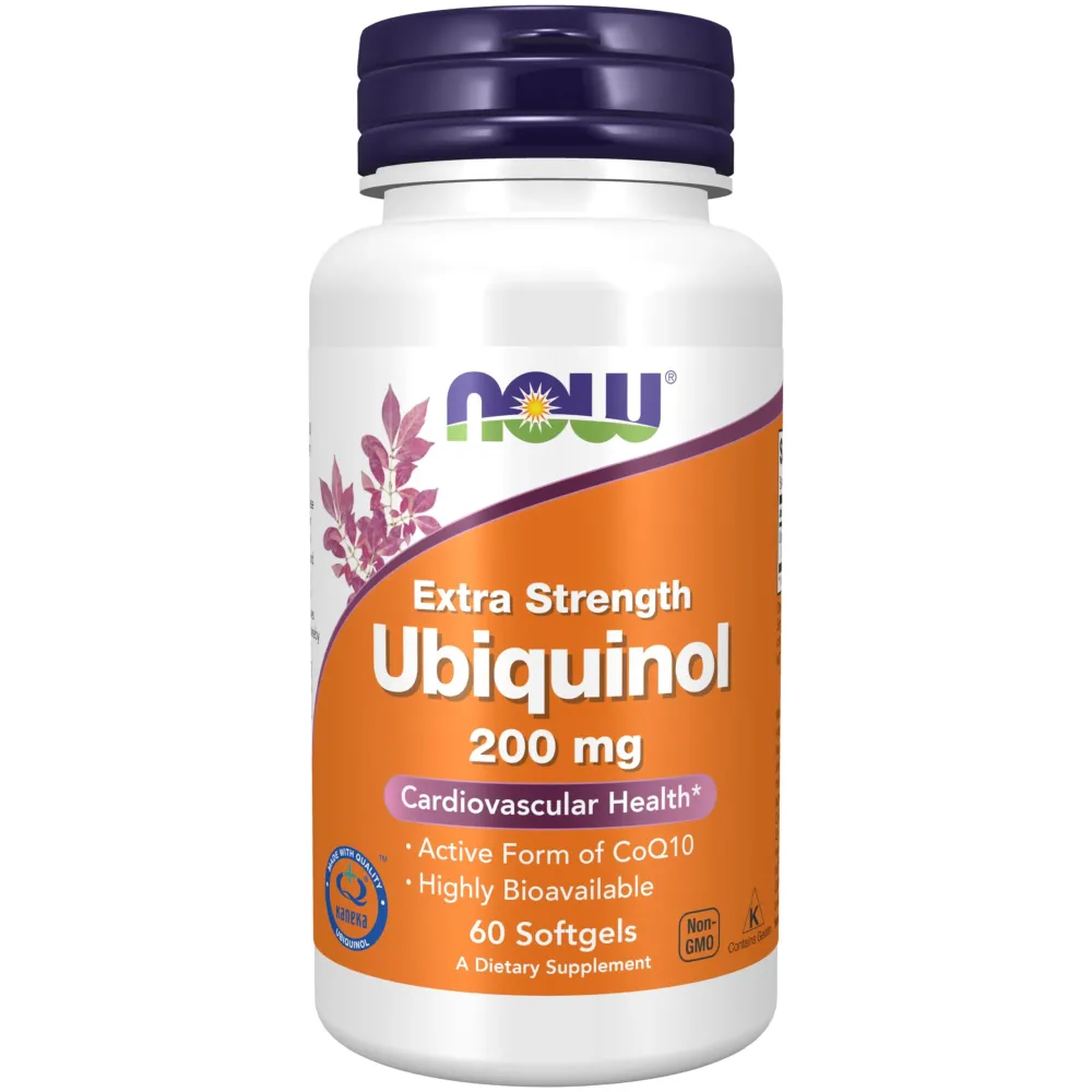 NOW Supplements, Ubiquinol 200 mg, High Bioavailability (the Active Form of CoQ10), 60 Softgels NOW Supplements, Ubiquinol 200 mg, High Bioavailability (the Active Form of CoQ10), 60 Softgels