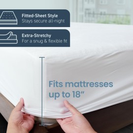 SafeRest 100% Waterproof Twin Size Mattress Protector - Fitted with Stretchable Pockets - Machine Washable Cotton Mattress Cover for Bed SafeRest 100% Waterproof Twin Size Mattress Protector - Fitted with Stretchable Pockets - Machine Washable Cotton Mattress Cover for Bed