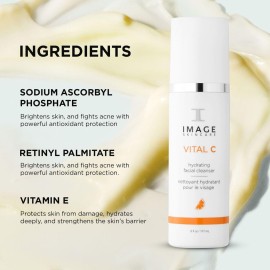 IMAGE Skincare, VITAL C Hydrating Facial Cleanser, Gentle Face Wash with Vitamin C, E and A, 6 fl oz IMAGE Skincare, VITAL C Hydrating Facial Cleanser, Gentle Face Wash with Vitamin C, E and A, 6 fl oz