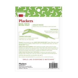 Plackers Back Teeth Micro Dental Flossers, Delicious Mint Flavor, Provides Easy Access for Back Teeth, Built-in Protected Pick, Easy Storage, 75 Count (Pack of 1) Plackers Back Teeth Micro Dental Flossers, Delicious Mint Flavor, Provides Easy Access for Back Teeth, Built-in Protected Pick, Easy Storage, 75 Count (Pack of 1)