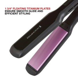 Remington 1 3/4 Flat Iron, Hair Straightener with Anti-Static Technology, 30-Second Heat Up & 60 Minute Auto Shut-off, 30% Longer Ceramic Floating Plates, Titanium + Ceramic Coating Remington 1 3/4 Flat Iron, Hair Straightener with Anti-Static Technology, 30-Second Heat Up & 60 Minute Auto Shut-off, 30% Longer Ceramic Floating Plates, Titanium + Ceramic Coating