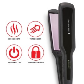 Remington 1 3/4 Flat Iron, Hair Straightener with Anti-Static Technology, 30-Second Heat Up & 60 Minute Auto Shut-off, 30% Longer Ceramic Floating Plates, Titanium + Ceramic Coating Remington 1 3/4 Flat Iron, Hair Straightener with Anti-Static Technology, 30-Second Heat Up & 60 Minute Auto Shut-off, 30% Longer Ceramic Floating Plates, Titanium + Ceramic Coating