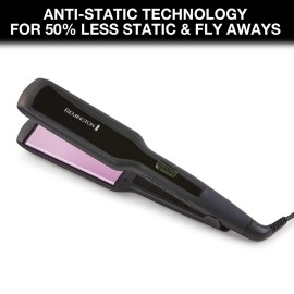 Remington 1 3/4 Flat Iron, Hair Straightener with Anti-Static Technology, 30-Second Heat Up & 60 Minute Auto Shut-off, 30% Longer Ceramic Floating Plates, Titanium + Ceramic Coating Remington 1 3/4 Flat Iron, Hair Straightener with Anti-Static Technology, 30-Second Heat Up & 60 Minute Auto Shut-off, 30% Longer Ceramic Floating Plates, Titanium + Ceramic Coating