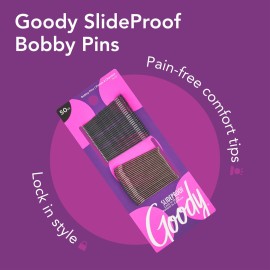 Goody Metallic Bobby Pins - 50 Count, Black - 2 Inch Pins for Secure and Painless Hairstyling on All Hair Types Goody Metallic Bobby Pins - 50 Count, Black - 2 Inch Pins for Secure and Painless Hairstyling on All Hair Types