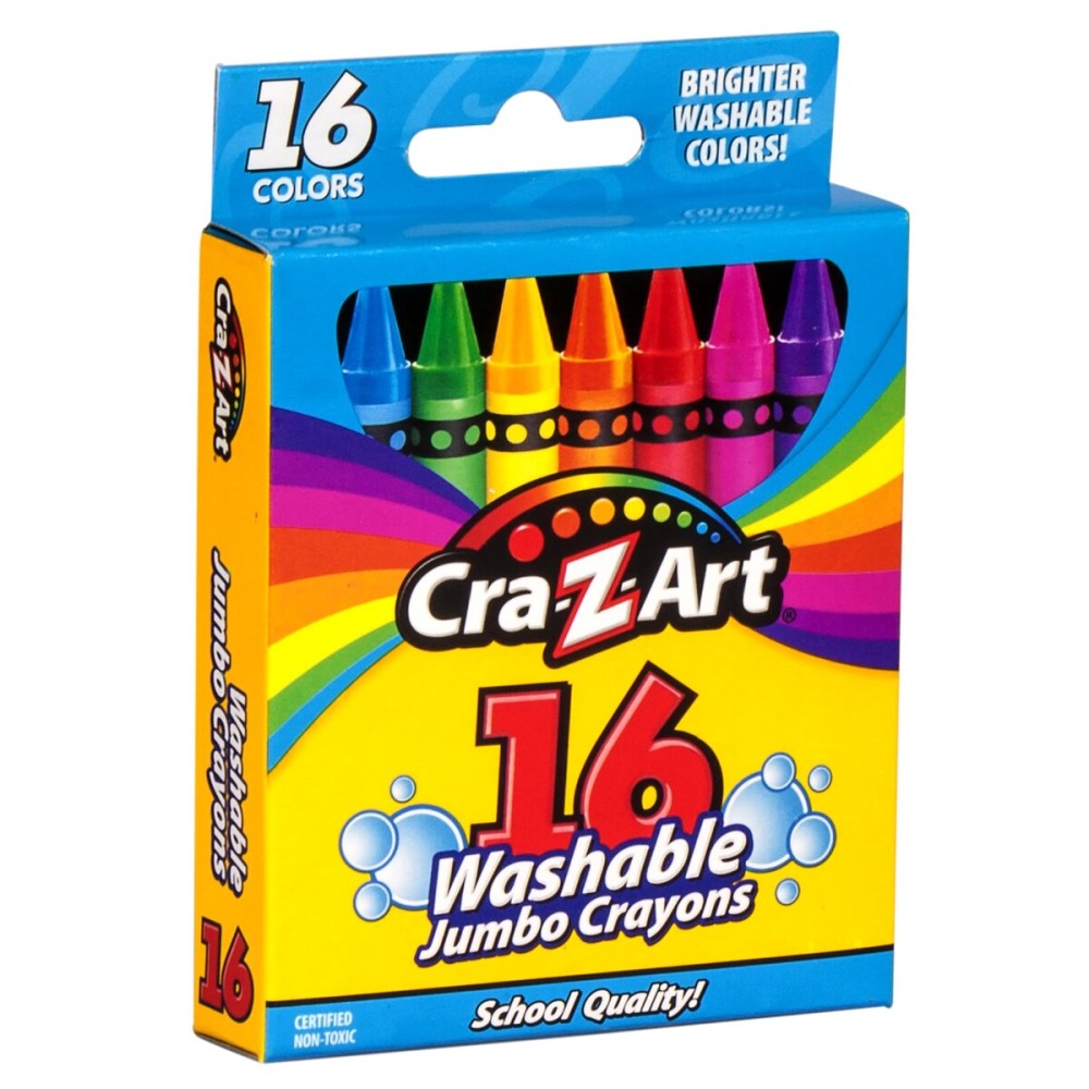 Cra-Z-Art 16ct Washable Jumbo Crayons, Easy Clean Up, Back To School Supply, Creative Fun for Children, Ages 3 and Up Cra-Z-Art 16ct Washable Jumbo Crayons, Easy Clean Up, Back To School Supply, Creative Fun for Children, Ages 3 and Up
