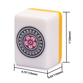 Yellow Mountain Imports Japanese Riichi Mahjong Set - White and Yellow Standard Size Tiles - with East Wind Tile and Black Vinyl Case Yellow Mountain Imports Japanese Riichi Mahjong Set - White and Yellow Standard Size Tiles - with East Wind Tile and Black Vinyl Case