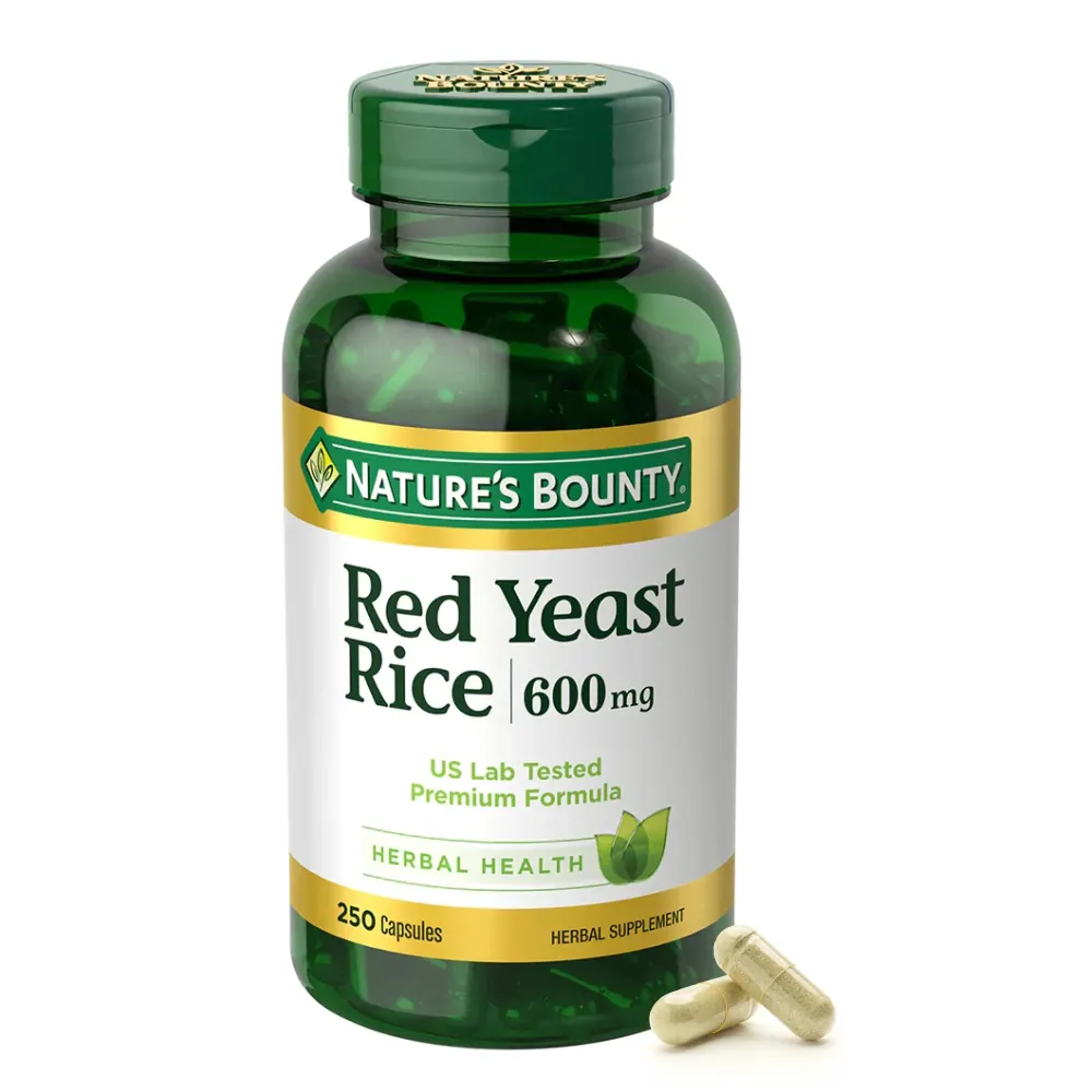 Nature\'s Bounty Red Yeast Rice, Herbal Supplement, 600mg, 250 Capsules Nature\'s Bounty Red Yeast Rice, Herbal Supplement, 600mg, 250 Capsules