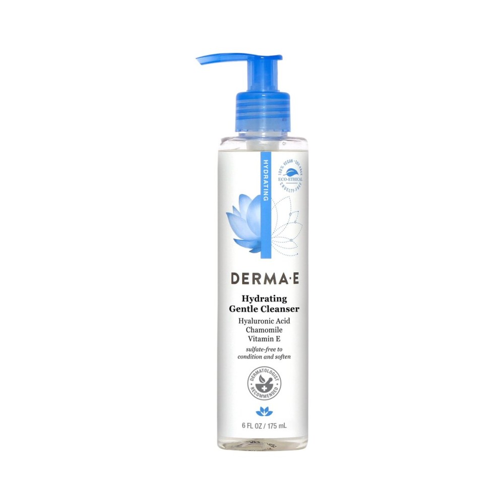 Derma E Hydrating Gentle Cleanser with Hyaluronic Acid - Moisturizing Facial Cleanser Tones, Moisturizes & Improves Skin Texture - Gently Exfoliating Face Wash, 6 fl oz Derma E Hydrating Gentle Cleanser with Hyaluronic Acid - Moisturizing Facial Cleanser Tones, Moisturizes & Improves Skin Texture - Gently Exfoliating Face Wash, 6 fl oz