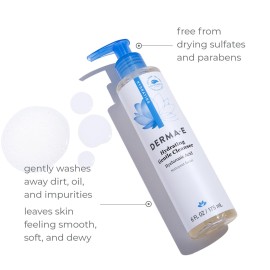 Derma E Hydrating Gentle Cleanser with Hyaluronic Acid - Moisturizing Facial Cleanser Tones, Moisturizes & Improves Skin Texture - Gently Exfoliating Face Wash, 6 fl oz Derma E Hydrating Gentle Cleanser with Hyaluronic Acid - Moisturizing Facial Cleanser Tones, Moisturizes & Improves Skin Texture - Gently Exfoliating Face Wash, 6 fl oz