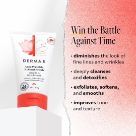 DERMA E Anti-Wrinkle Scrub - Anti-Aging Face Wash with Glycolic Acid and Vitamin A - Cleansing and Exfoliating Treatment Removes Makeup, Oil and Impurities, 4 oz DERMA E Anti-Wrinkle Scrub - Anti-Aging Face Wash with Glycolic Acid and Vitamin A - Cleansing and Exfoliating Treatment Removes Makeup, Oil and Impurities, 4 oz
