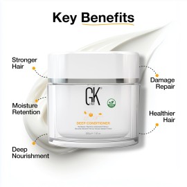 GK HAIR Global Keratin Deep Conditioner Masque (7.05 Fl Oz/200 g) Intense Hydrating Repair Treatment Mask for Dry Damaged Color Treated Frizzy Hair Restoration Formula with JOJOBA Seed Oils