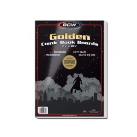 BCW Golden Age Comic Backing Boards - 100 Pack | Certified Acid-Free Comic Book Storage | 7 1/2 x 10 1/2 Inch Dimensions | Archival-Quality Boards for Comic Book Collection Protection