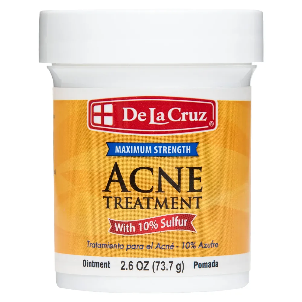 De La Cruz 10% Sulfur Ointment - Cystic Acne Treatment for Face and Body - Daily 10 Min Spot Treatment Mask - Safe and Effective Game Changing Hormonal Acne Treatment That Clears Up Pimples - 2.6 oz De La Cruz 10% Sulfur Ointment - Cystic Acne Treatment for Face and Body - Daily 10 Min Spot Treatment Mask - Safe and Effective Game Changing Hormonal Acne Treatment That Clears Up Pimples - 2.6 oz