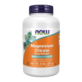 NOW Foods Supplements, Magnesium Citrate Pure Powder, Enzyme Function*, Nervous System Support*, 8-Ounce