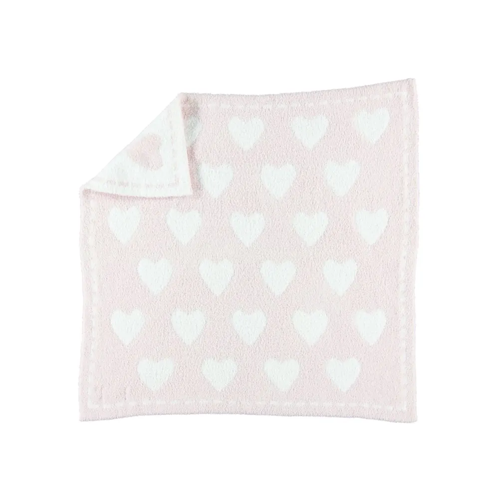 Barefoot Dreams CozyChic Dream Receiving Blanket - Pink/White Hearts Barefoot Dreams CozyChic Dream Receiving Blanket - Pink/White Hearts