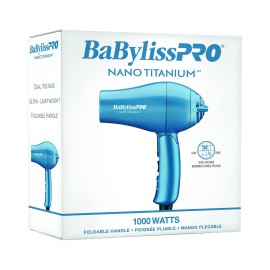 BaBylissPRO Nano Titanium Travel Dryer, Blue BaBylissPRO Nano Titanium Travel Dryer, Blue
