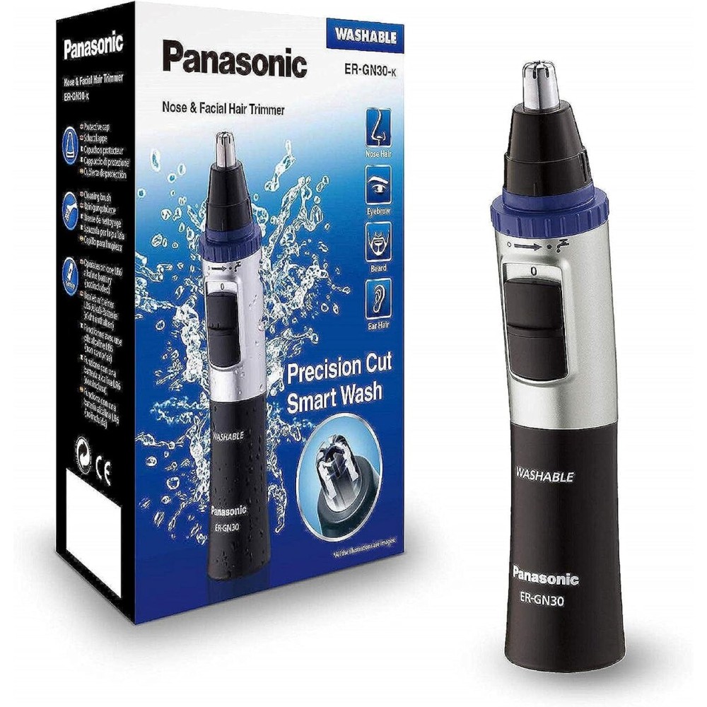 Panasonic ER-GN30-K Nose, Ear n Facial Hair Trimmer Wet/Dry with Vortex Cleaning System, Black Panasonic ER-GN30-K Nose, Ear n Facial Hair Trimmer Wet/Dry with Vortex Cleaning System, Black