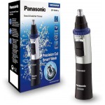 Panasonic ER-GN30-K Nose, Ear n Facial Hair Trimmer Wet/Dry with Vortex Cleaning System, Black