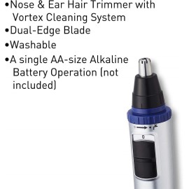 Panasonic ER-GN30-K Nose, Ear n Facial Hair Trimmer Wet/Dry with Vortex Cleaning System, Black Panasonic ER-GN30-K Nose, Ear n Facial Hair Trimmer Wet/Dry with Vortex Cleaning System, Black