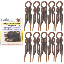 Good Hair Days Hair Pins - Plastic, U-shaped Magic Grip Hairpins, Strong Durable Pins For Fine, Thick & Long Hair, Hair Styling Accessories, Set of 10 (Tortoise Shell) Good Hair Days Hair Pins - Plastic, U-shaped Magic Grip Hairpins, Strong Durable Pins For Fine, Thick & Long Hair, Hair Styling Accessories, Set of 10 (Tortoise Shell)