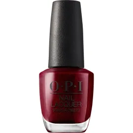 OPI Nail Lacquer I\'m Not Really a Waitress | Opaque Dark Red Pearl Chip Resistant Nail Polish | Vegan, Fast Drying, Streak Free