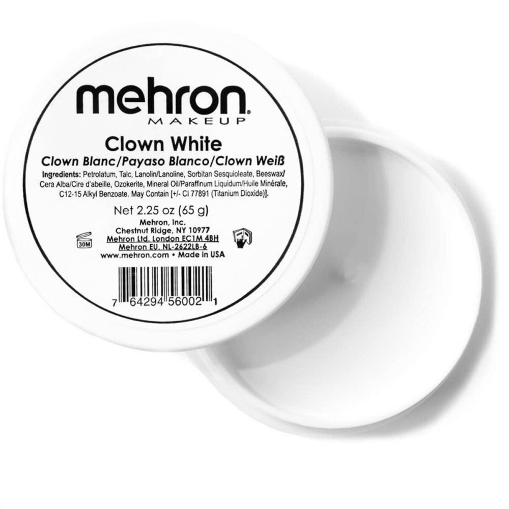 Mehron Makeup Clown White Professional Face Paint Cream Makeup | White Face Paint for Stage, Film, Cosplay, & Mime | Halloween Clown 2.25 oz (65g) Mehron Makeup Clown White Professional Face Paint Cream Makeup | White Face Paint for Stage, Film, Cosplay, & Mime | Halloween Clown 2.25 oz (65g)