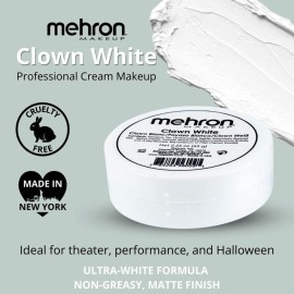 Mehron Makeup Clown White Professional Face Paint Cream Makeup | White Face Paint for Stage, Film, Cosplay, & Mime | Halloween Clown 2.25 oz (65g) Mehron Makeup Clown White Professional Face Paint Cream Makeup | White Face Paint for Stage, Film, Cosplay, & Mime | Halloween Clown 2.25 oz (65g)