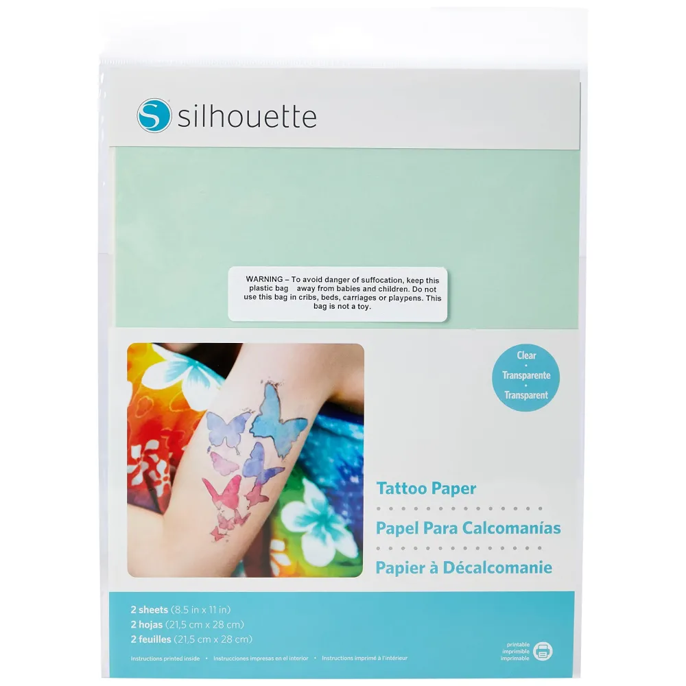 Silhouette America, Inc Temporary Tattoo Paper, 8.5x11 Inches, Basic Silhouette America, Inc Temporary Tattoo Paper, 8.5x11 Inches, Basic