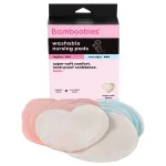 Bamboobies Nursing Pads, Ultra-Soft Velour, Reusable, Washable & Leak-Proof, 6 Ultra-Thin and 2 Overnight Pads for Breastfeeding