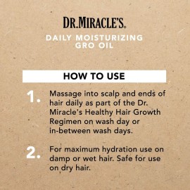 Dr. Miracle\'s Daily Moisturizing Gro Oil, Blended with Vitamins A, D, E, Avocado & Aloe Vera For Healthy Hair Growth, 4 Ounce Dr. Miracle\'s Daily Moisturizing Gro Oil, Blended with Vitamins A, D, E, Avocado & Aloe Vera For Healthy Hair Growth, 4 Ounce