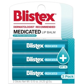 Blistex Medicated Lip Balm, 0.15 Ounce, 3 Count (P..