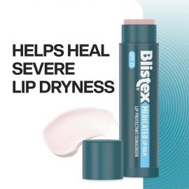Blistex Medicated Lip Balm, 0.15 Ounce, 3 Count (Pack of 1) Prevent Dryness & Chapping, SPF 15 Sun Protection, Seals in Moisture, Hydrating Lip Balm, Easy Glide Formula for Full Coverage Blistex Medicated Lip Balm, 0.15 Ounce, 3 Count (Pack of 1) Prevent Dryness & Chapping, SPF 15 Sun Protection, Seals in Moisture, Hydrating Lip Balm, Easy Glide Formula for Full Coverage