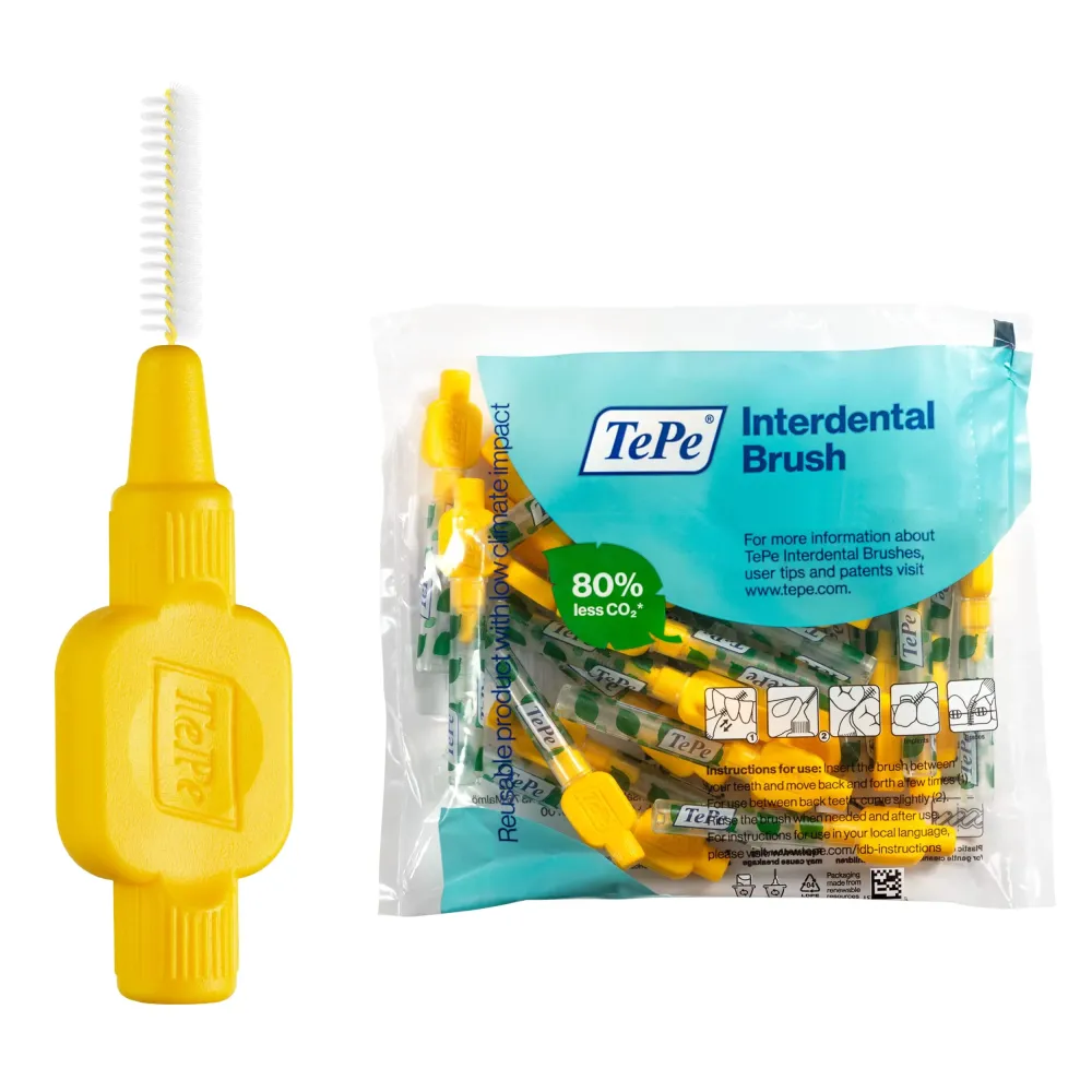 TePe Pack of 25 Interdental Brush Original, Soft Dental Brush for Teeth Cleaning, 4, Yellow TePe Pack of 25 Interdental Brush Original, Soft Dental Brush for Teeth Cleaning, 4, Yellow
