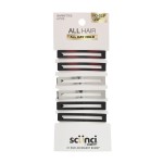 Scunci by Conair No-Slip Grip Stay Tight Barrettes - hair barrettes for women - hair accessories for women - Assorted Neutral Metallic Colors - 6 Count