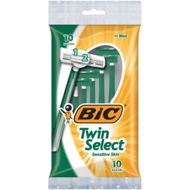 BIC Men\'s Twin Select Disposable Razor, Sensitive Skin, 10 count (Pack of 3)