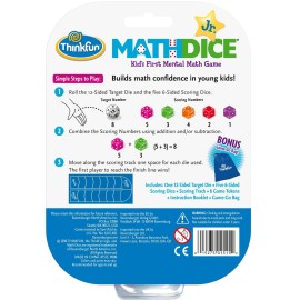 ThinkFun Math Dice Junior Game - Engaging Math Skills Builder | Perfect for Kids Aged 6+ | Aids in Mental Agility | Toy of The Year Nominee ThinkFun Math Dice Junior Game - Engaging Math Skills Builder | Perfect for Kids Aged 6+ | Aids in Mental Agility | Toy of The Year Nominee