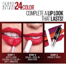 Maybelline Super Stay 24, 2-Step Liquid Lipstick Makeup, Long Lasting Highly Pigmented Color with Moisturizing Balm, Blush On, Pink, 1 Count Maybelline Super Stay 24, 2-Step Liquid Lipstick Makeup, Long Lasting Highly Pigmented Color with Moisturizing Balm, Blush On, Pink, 1 Count