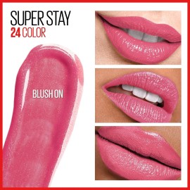 Maybelline Super Stay 24, 2-Step Liquid Lipstick Makeup, Long Lasting Highly Pigmented Color with Moisturizing Balm, Blush On, Pink, 1 Count Maybelline Super Stay 24, 2-Step Liquid Lipstick Makeup, Long Lasting Highly Pigmented Color with Moisturizing Balm, Blush On, Pink, 1 Count