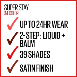 Maybelline Super Stay 24, 2-Step Liquid Lipstick Makeup, Long Lasting Highly Pigmented Color with Moisturizing Balm, Blush On, Pink, 1 Count Maybelline Super Stay 24, 2-Step Liquid Lipstick Makeup, Long Lasting Highly Pigmented Color with Moisturizing Balm, Blush On, Pink, 1 Count