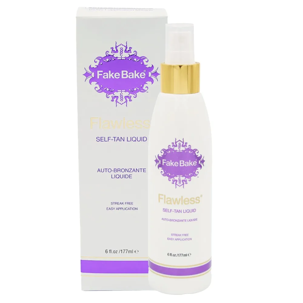 Fake Bake Flawless Self-Tanning Liquid Streak-Free, Long-Lasting Natural Glow For All Skin Tones - Sunless Tanner Includes Professional Mitt For Easy Application, Black Coconut Scent - 6 oz Fake Bake Flawless Self-Tanning Liquid Streak-Free, Long-Lasting Natural Glow For All Skin Tones - Sunless Tanner Includes Professional Mitt For Easy Application, Black Coconut Scent - 6 oz