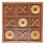 WE Games Tic Tac Toe Wooden Game, 10 Piece Premium Tic Tac Toe Tabletop Game, Solid Wood Board Game with Built in Storage, Wooden Strategy Game for Kids and Adults, Toddler Board Game