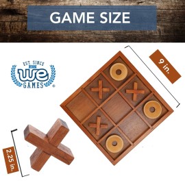 WE Games Tic Tac Toe Wooden Game, 10 Piece Premium Tic Tac Toe Tabletop Game, Solid Wood Board Game with Built in Storage, Wooden Strategy Game for Kids and Adults, Toddler Board Game WE Games Tic Tac Toe Wooden Game, 10 Piece Premium Tic Tac Toe Tabletop Game, Solid Wood Board Game with Built in Storage, Wooden Strategy Game for Kids and Adults, Toddler Board Game