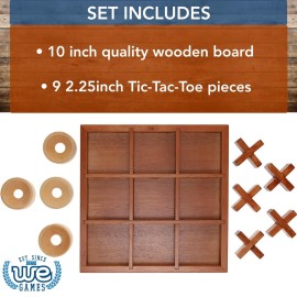 WE Games Tic Tac Toe Wooden Game, 10 Piece Premium Tic Tac Toe Tabletop Game, Solid Wood Board Game with Built in Storage, Wooden Strategy Game for Kids and Adults, Toddler Board Game WE Games Tic Tac Toe Wooden Game, 10 Piece Premium Tic Tac Toe Tabletop Game, Solid Wood Board Game with Built in Storage, Wooden Strategy Game for Kids and Adults, Toddler Board Game