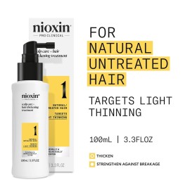 Nioxin Scalp + Hair Thickening System 1 Leave on Treatment | For Natural or Untreated Hair with Light Thinning | 3.4 Fl oz. Nioxin Scalp + Hair Thickening System 1 Leave on Treatment | For Natural or Untreated Hair with Light Thinning | 3.4 Fl oz.