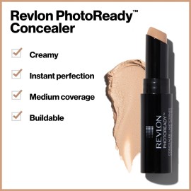 Revlon Concealer Stick, PhotoReady Face Makeup for All Skin Types, Longwear Medium- Full Coverage with Creamy Finish, Lightweight Formula, 003 Light Medium, 0.11 Oz Revlon Concealer Stick, PhotoReady Face Makeup for All Skin Types, Longwear Medium- Full Coverage with Creamy Finish, Lightweight Formula, 003 Light Medium, 0.11 Oz