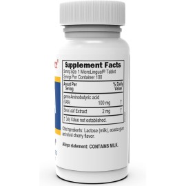Superior Source GABA 100 mg, Quick Dissolve MicroLingual Tablets, 100 Count, Brain Health Support, Promotes a Relaxing Effect & Positive Mood, Stress & Sleep Support, Non-GMO