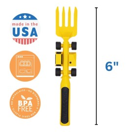 Constructive Eating Plate and Utensils Set - Made in USA - Toddler Dinnerware, Kids Dinnerware and Utensils Set for Ages 1-3, Toddler Utensils 2 and 3 Year Old, Divided Toddler Plates (Construction)