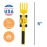 Constructive Eating Plate and Utensils Set - Made in USA - Toddler Dinnerware, Kids Dinnerware and Utensils Set for Ages 1-3, Toddler Utensils 2 and 3 Year Old, Divided Toddler Plates (Construction)