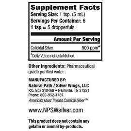 Natural Path Silver Wings Colloidal Silver 500PPM, Amber Brown Liquid Immune Support, 1 Fl Oz (Pack of 1) Natural Path Silver Wings Colloidal Silver 500PPM, Amber Brown Liquid Immune Support, 1 Fl Oz (Pack of 1)